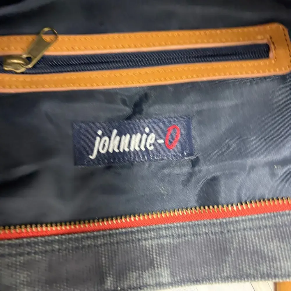 Johnnie-O Canvas Tote Bag Blue Casual Travel Beach